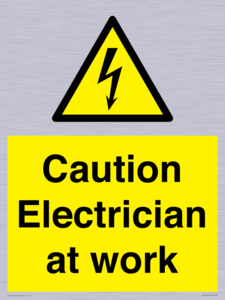Caution Electrician at work